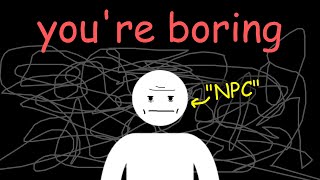 how to actually get a personality in 5 mins (explained by a stick figure)