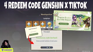 Cara Mendapatkan 4 Redeem Code (PRIMOGEMS) Genshin x TikTok