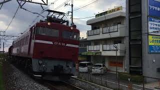 【水戸工臨】工6333レ　EF81-98+ホキ8B 天王台駅通過