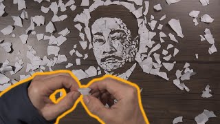 Tear The Paper To Draw A Portrait - DP ART DRAWING