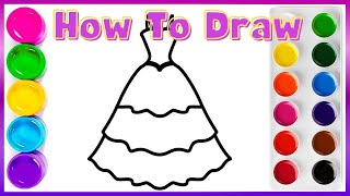 How to draw a rainbow ball gown for children/Bolalar uchun Kamalak libosini qanday chizish mumkin