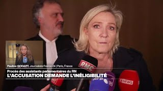 Procès du RN : cinq ans de prison dont deux ferme requis contre Marine Le Pen • FRANCE 24