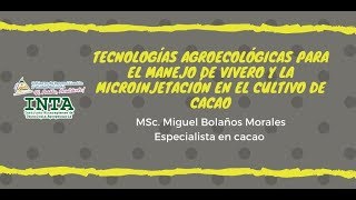 #INTA Tecnologías agroecológicas para el manejo de vivero y microinjertación en cacao