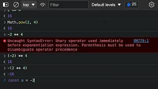JavaScript tips — The exponentiation operator (**)