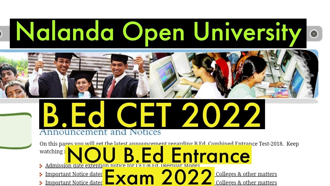 NOU B.Ed Admission 2022 | Entrance Exam 2022 |Nalanda Open University ...