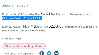 Leetcode 1167. Minimum Cost to Connect Sticks, Heap, Amazon Coding Interview
