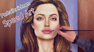 Angelina Jolie Portrait in Öl malen/zeichnen