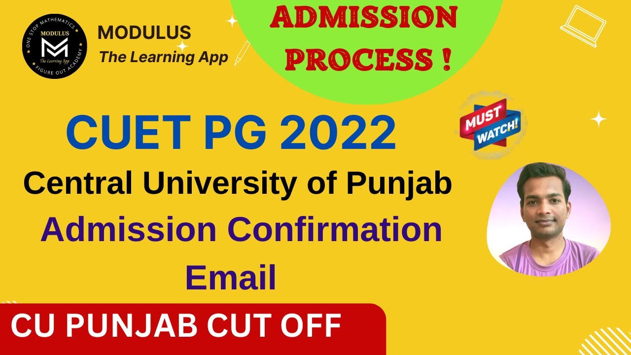 CUET PG 2022 | Central University Of Punjab | Admission Confirmation ...