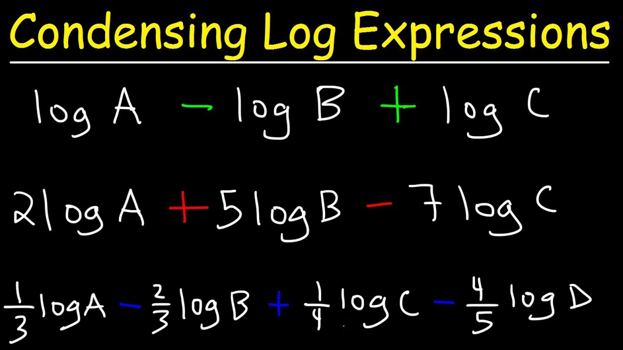 Expand And Condense Logarithms