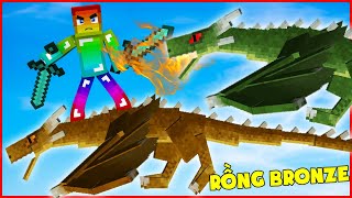 Minecraft Thế Giới Rồng #18 : Rồng Bronze Siêu To Khổng Lồ Và Kho Báu Rồng Emerald