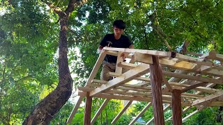 Old House Renovation Ep 56, the roof of the gazebo is being made these days.