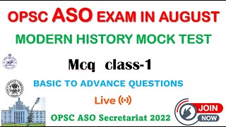 OPSC ASO MODERN HISTORY MOCK TEST PART-1