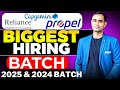 🔥Capgemini Hiring Again | Reliance & Propel Hiring | Batch 2025 & 2024🔥