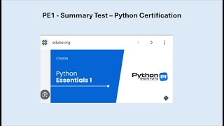 Python Essentials 1 - All modules - Summary Test - Python Certification