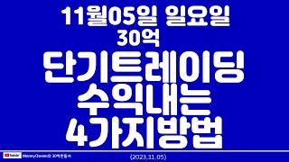 (제1676강)단기 트레이딩 수익내는 4가지 방법(20231105)