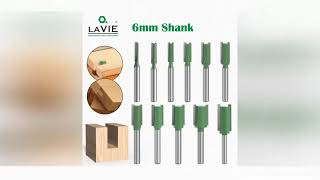 LAVIE 1pc 6mm Shank Straight Bit Tungsten Carbide Single Double Flute Router Bit Wood Milling Cut