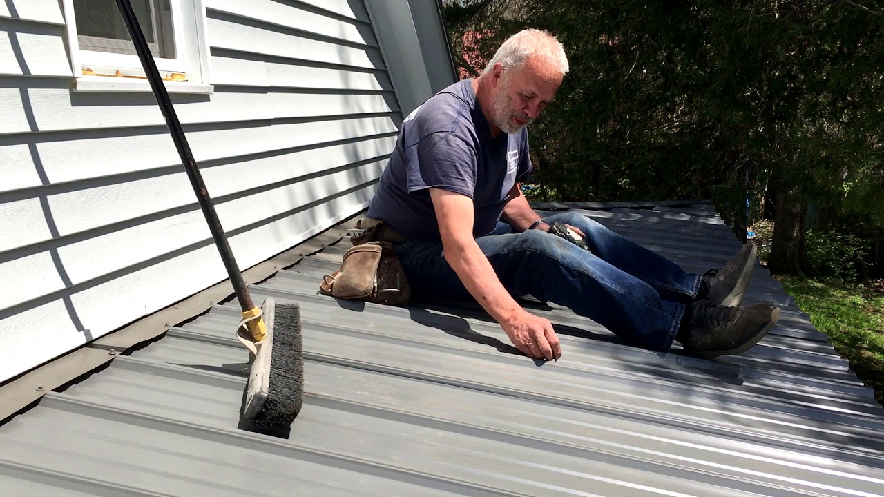 Screwing Metal Roofing On Flat Or Rib - YouTube