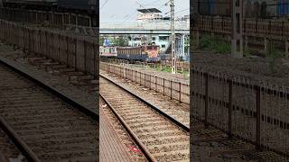 Aggressive looking tigerface Wag7! Hauling a dead Wap7 in transit! #train #shorts #thane #youtube