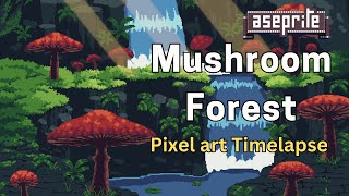 mushroom forest pixel art timelapse