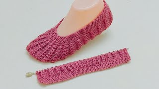 New design very easy knitting ladies booties // slipper // socks