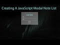 Vanilla JavaScript: Creating a Glassmorphic Modal Note List App