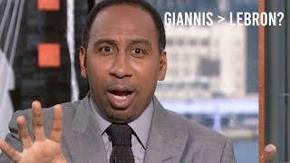Stephen A. Smith FREAKS out when Max says Giannis is better than Lebron