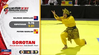 Sorotan: Johor 9.78 - 9.81 Selangor | Pencak Silat Seni : Solo Kreatif Putri | R16 | Sukma 2024