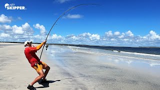 MASSIVE Fish BROKE my Hook (But we got REVENGE!) Catching the Biggest Fish on the Beach!