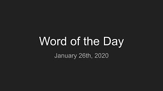 TURFJC Word of the Day for January 26th, 2020