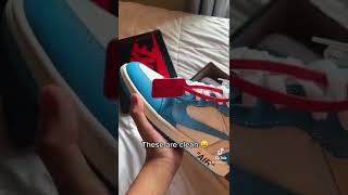 #DHgate DHGATE JORDAN 1 OFFWHITE UNC UNBOXING \u0026 REVIEW #shorts #shoes