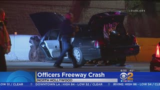 2 LAPD Officers Hospitalized After Violent Crash In North Hollywood