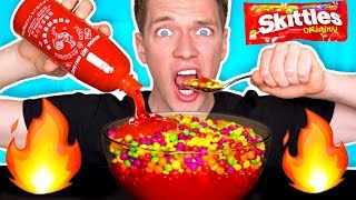 WEIRD Food Combinations People LOVE!!! *HOT SAUCE & SKITTLES* Eating Funky & Gro