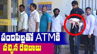 Ravibabu In ATM Queue With Piglet | పంది పిల్ల తో ఎటిఎం కి వచ్చిన రవిబాబు