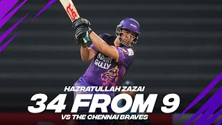 Hazratullah Zazai 34 from 9 balls vs The Chennai Braves | Day 5 | Player Highlights