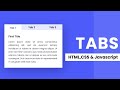 How To Create Tabs Using HTML, CSS And Javascript