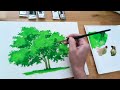 how to paint a beautiful tree with gouache ✨🌳 step by step tutorial