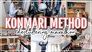 KONMARI METHOD CLEAN AND DECLUTTER WITH ME 2021 | DECLUTTERING MARATHON | 2 HOURS OF CLEANING