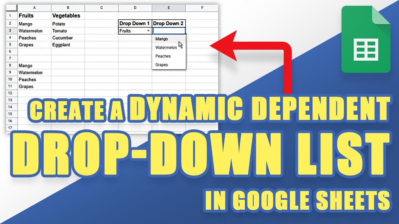 [TUTORIAL] How To Create A DYNAMIC DEPENDENT Drop-Down List In Google ...