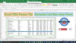Excel Power Tip - Demo Dynamic List Box using Excel VBA