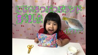 【知育お菓子】かわいいグミができた★にじいろつぶつぶらんどを作って食べてみたよ！I made a gummy.