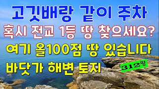 앞 구르기 한번에 바다.해변의 노른자 땅!수채화 같은 풍경에 올 100점 토지.