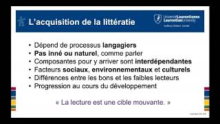 Webinaire - La littératie structurée