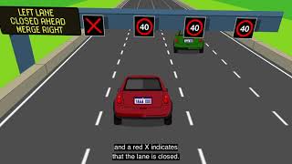 What do the overhead electronic signs do?
