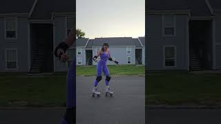 footwork practice | grapevines \u0026 pivots on roller skates #shorts