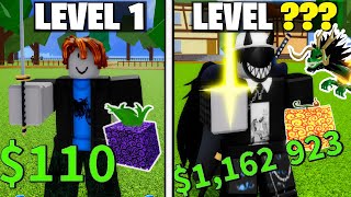 JOGUEI BLOX FRUITS E FUI DO NIVEL 1 AO ( ) EM 1 DIA (ROBLOX)