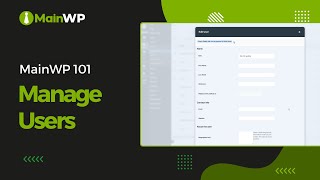 Manage Users - MainWP 101