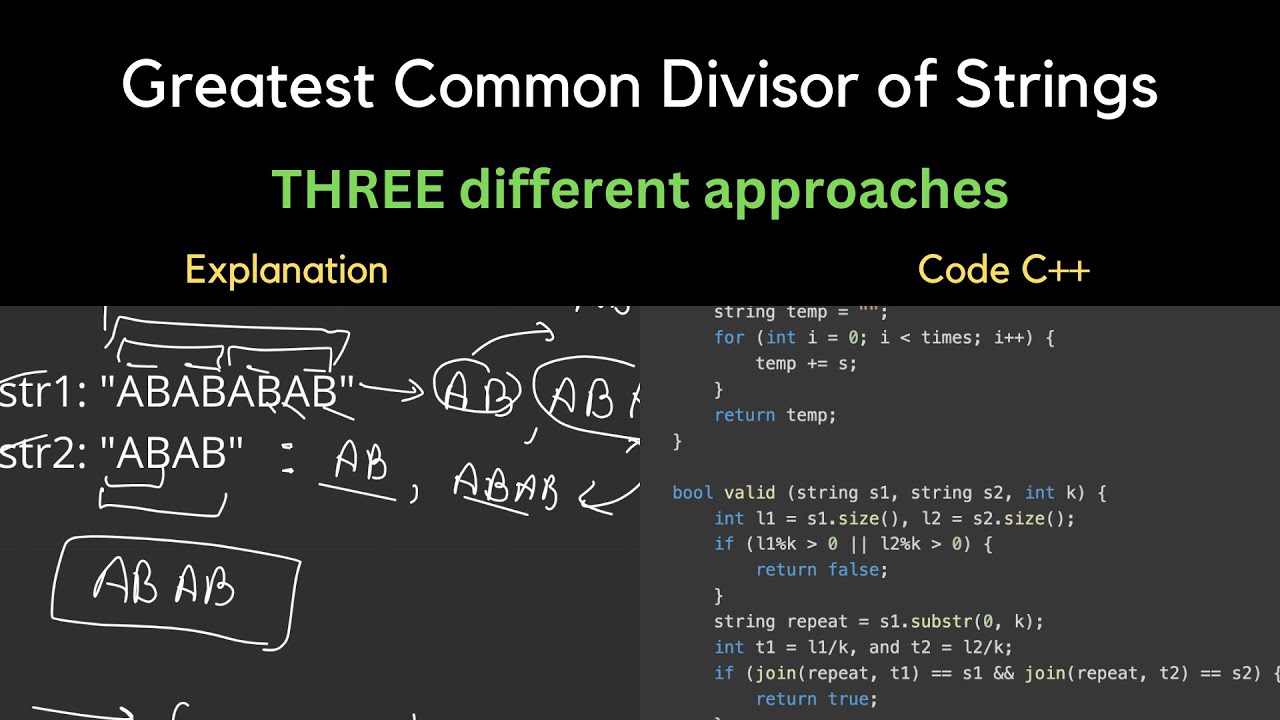 1071. Greatest Common Divisor Of Strings | LeetCode - YouTube