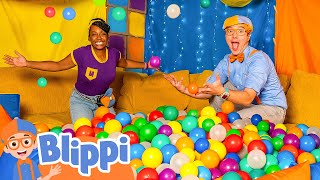 Blippi and Meekah's DIY Kinderland Indoor Playground! Educational Videos for Kids