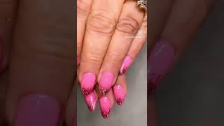 Acrylic extensions | gel polish and glitter with acrylic extensions || #shorts #trending #viral