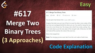 Merge Two Binary Trees | Live Coding with Explanation | Leetcode - 617